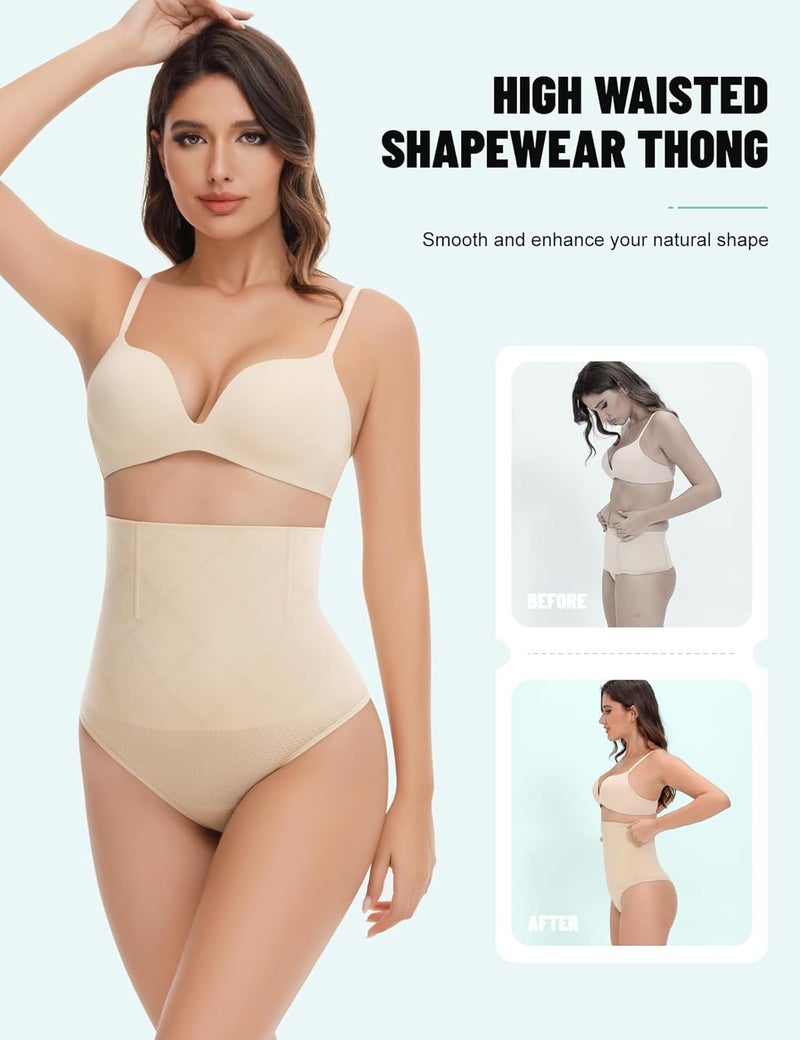 SOL LORA Thong Shapewear for Women Tummy Control High Waisted Body Shaper Underwear Seamless Shaping Panties - Image 4